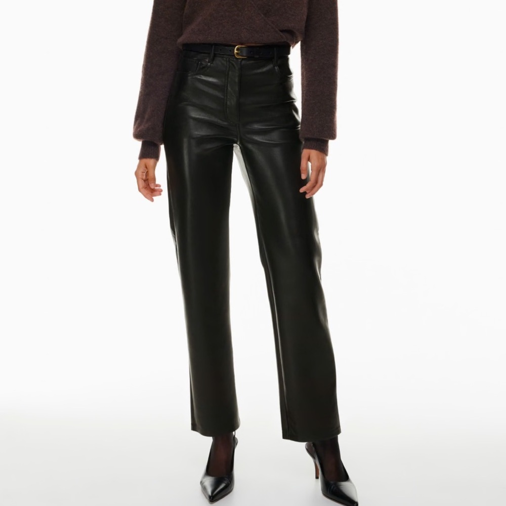 Aritzia Wilfred Melina High-Waisted Black Vegan Leather Pants
